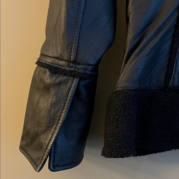 Leather & Wool Jacket with Tie Detail - Picture 10 of 16
